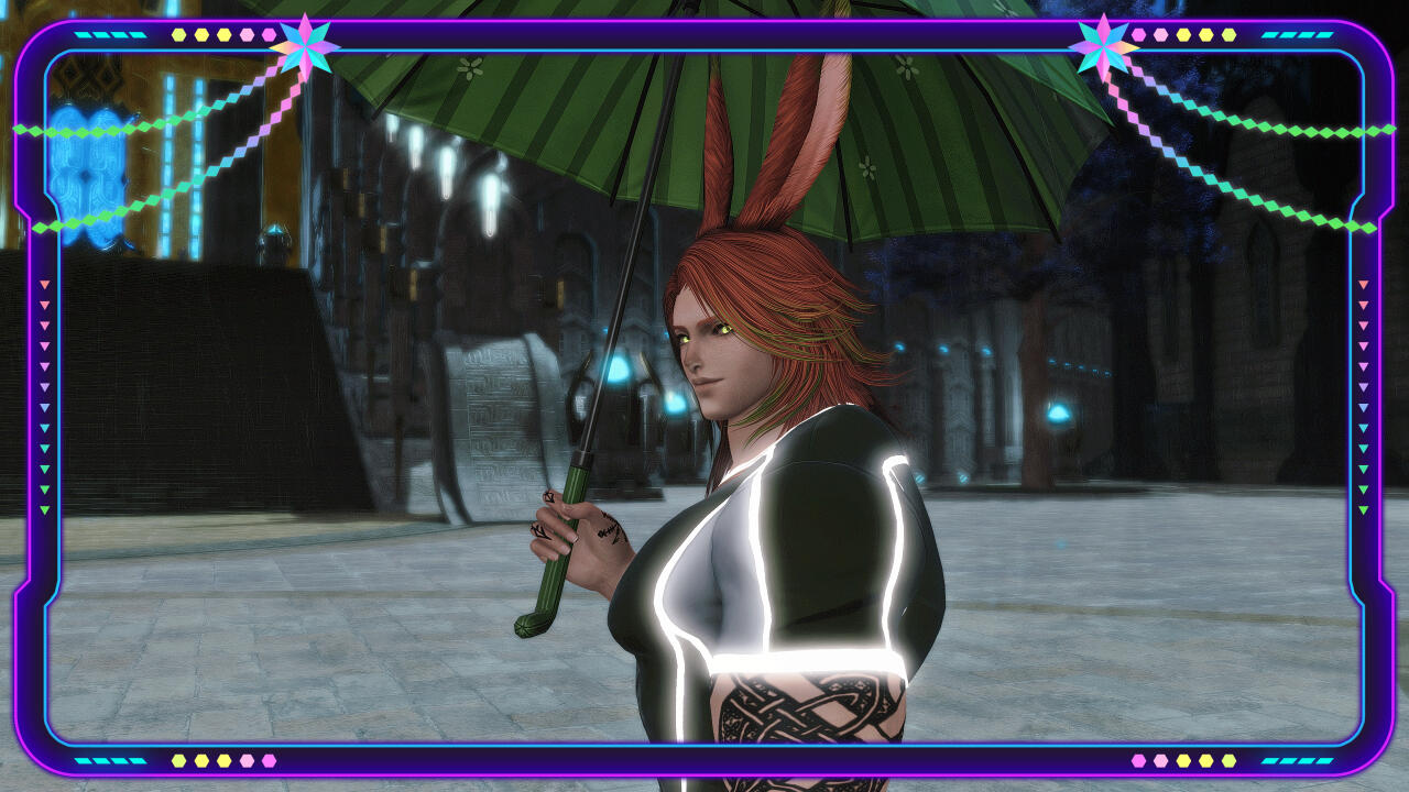 Nalok under a parasol in Crystarium